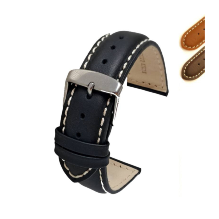 Lucerne Genuine Leather Watch Strap Showing Details and Available Colour Otions